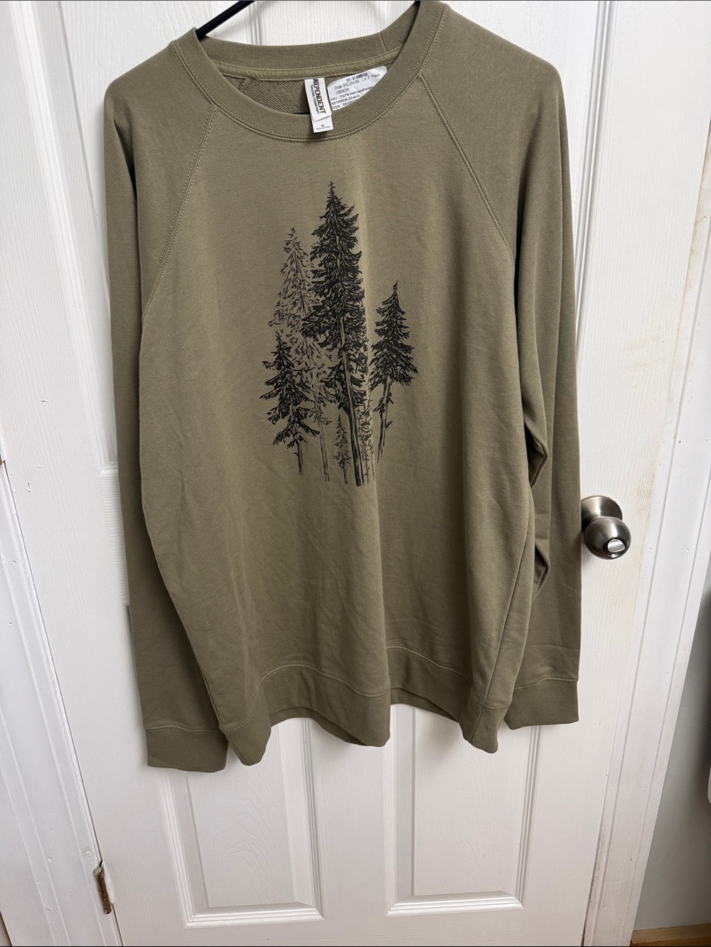 Olive Green Graphic Crewneck Sweatshirt